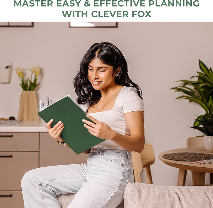 Clever Fox Planner PRO Schedule Dated (Jan 2026–Jan 2027) – Weekly & Monthly Life Planner with Time Slots, Appointment Book and Daily Organizer to Increase Productivity, A4 Hardcover – Forest Green