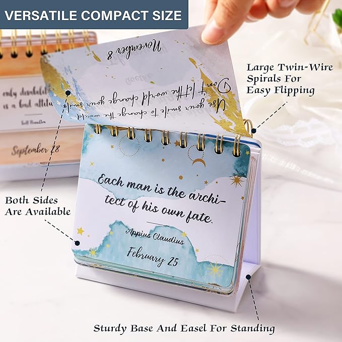 Motivational & Inspirational Daily Calendar - Daily Flip Calendar with Inspirational Quotes, Undated Perpetual Office Desk Decor, Inspirational Gifts