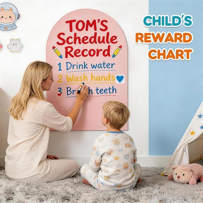 Magnetic Arch Wall Decal for Kids,Upgraded Thickened Magnetic Chalkboard for Most Wall,Suitable for Home Decoration Wallpaper and Children's Game Room (Camel Pink, 16" W x 24" H)