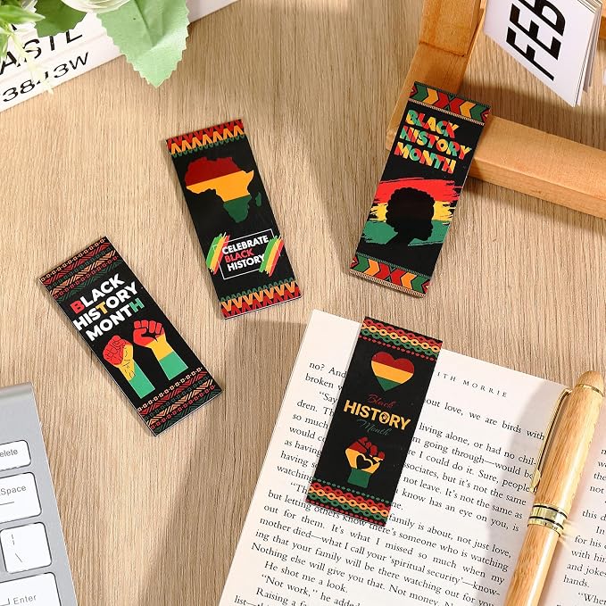 ReliThick 72 Pcs Magnetic Juneteenth Bookmarks 2.95 inch Magnetic Black History Page Markers Page Clips Juneteenth Black History Month Party Decorations Africa American Celebration Gifts