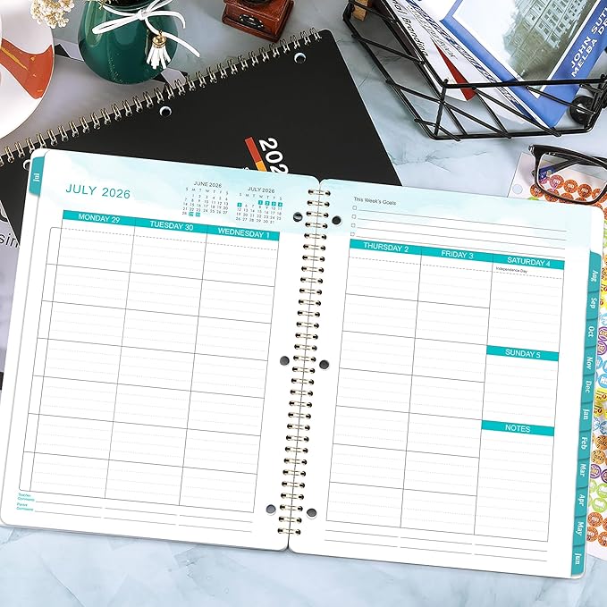 Student Planner 2026-2027 - Academic Planner 2026-2027, July 2026 - June 2027, 11" × 9", Weekly Lesson Planners, Monthly & Weekly School Planners for Middle or High School, Stickers, Week's Goals, Tabs