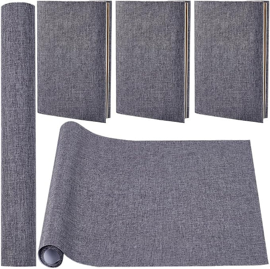 CRASPIRE 51 x 11.8 Linen Book Cloth Dark Gray Books Binding Fabric Surface Paper Backed Bookcover Densely Woven Cloth Books Album Scrapbooking Archival Covering Protector Bookbinding Supplies
