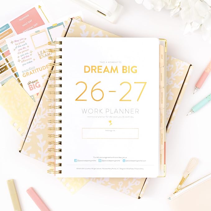 PPP Work Planner 2026-2027 | 12-Month Weekly Calendar (Start Monday) | Vertical Weekly Layout | Monthly Review Pages | Budgeting & Goal Tracker Pages | Customizable Checklists for Routines & Daily Goals