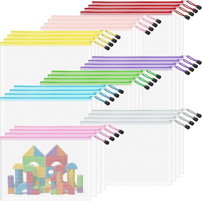 32pcs Mesh Zipper Pouch, A4 Zipper Bags for Organizing, Mesh Zipper Bag, File Organizer Pouches, Storage Pouch, Mesh Zipper Pouches for Organizing, School Office Supplies