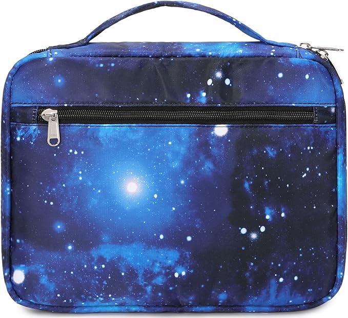 JIANYA Bible Cover for Boys Kids Bible Case Church Bag Galaxy Childrens Bible Bag with Handle and Zippered Pocket