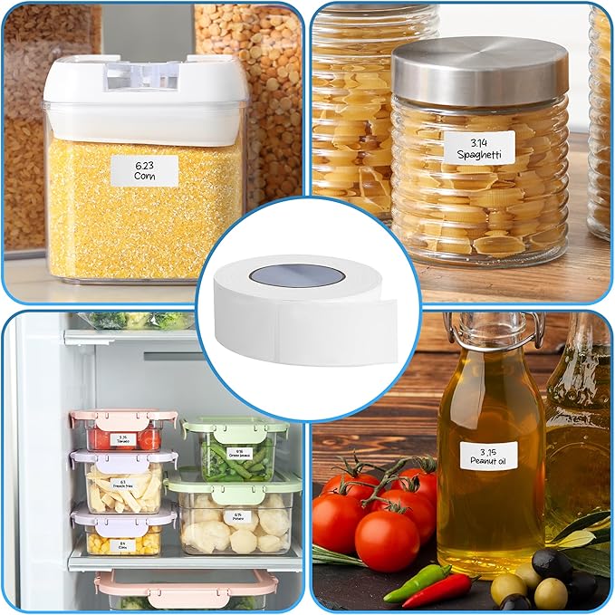 Removable Freezer Labels 500pcs,1 x 2 Inch Blank Food Labels for Freezer Storage, Waterproof & Oil Resistant Fridge Sticker, No Residue, Easy to Write On, Perfect for Home, Restaurants & Catering