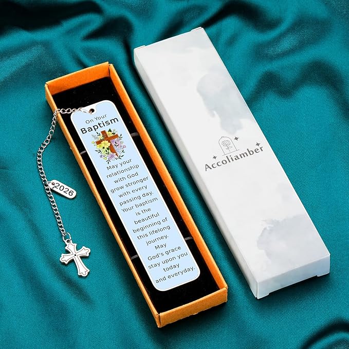 Baptism Gifts for Boys Girl Baptism Gifts for Men Women Youth from Godparent Catholic LDS Christening Gift Christian Faith Cross Bookmark for Baptized Keepsake Baptism Gift Idea Baptism Party Favors