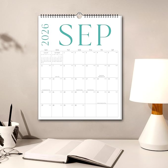 Aesthetic Wall Calendar 2026, 18 Monthly Vertical Calendar January 2026 to June 2027, 14.5" x 10.5" Modern Wall Hanging Calendar for School, Home, Office for Monthly Organizing & Planning