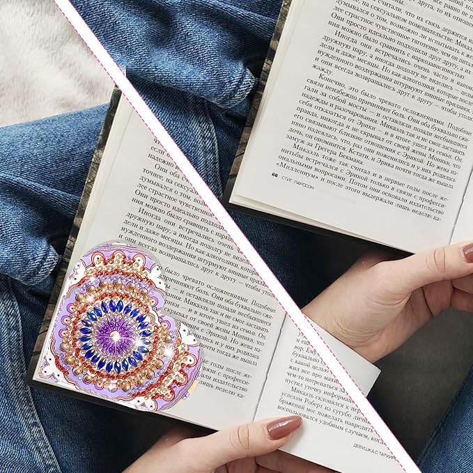 6 PCS Heart Diamond Painting Bookmarks, DIY Diamond Art Kits for Adults, Book Corner Protecting Bookmark Craft Set, Gift for Book Lovers (Heart Pattern)