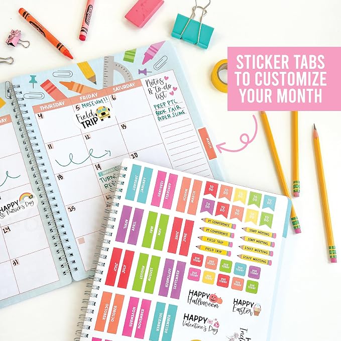 Hadley Designs Teacher Planner 2026-2027 Academic Year - Undated Teacher Lesson Planner Book for Teachers, Homeschool Planners 2026-2027, First Year Teachers Must Haves, Back to School Teaching Gifts