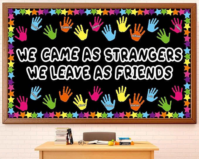 Graduation Bulletin Board Set Colorful Handprint Themed Classroom Decoration Congratulations Graduate Bulletin Board Affirmation Station Craft Cutouts for Class of 2026 Chalkboard Wall Decor