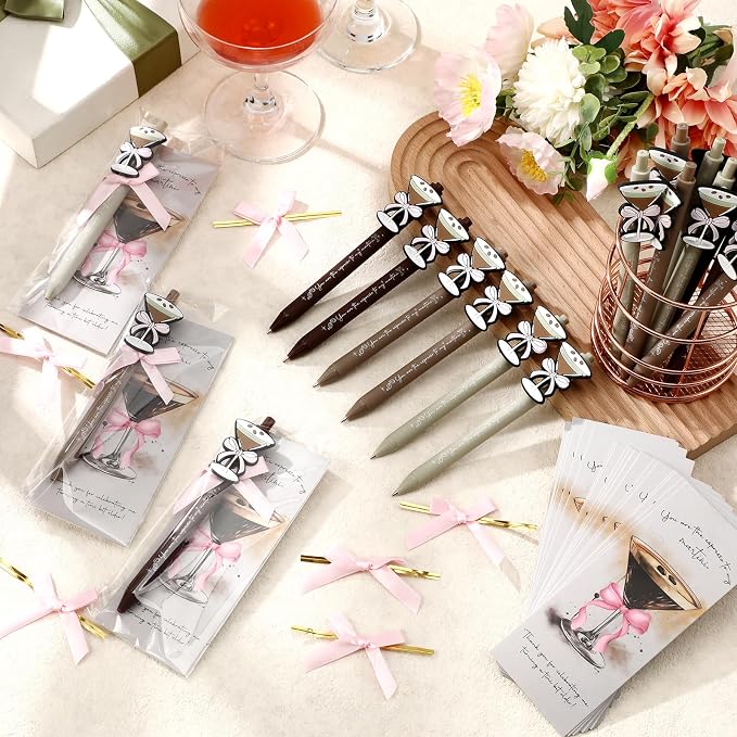 Sinload 24 Sets Espresso Martini Gifts Bulk Martini Pens with Cocktail Greeting Cards a Tini Bit Older Birthday Gifts for Women 21st 25th 30th Birthday Wedding Graduation Summer Party Supplies