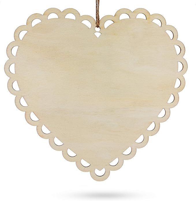 BestPysanky Heart Shaped Chalkboard Wall Sign Wooden Hanging Erasable Blackboard for Decor and Display 6 Inch Wide