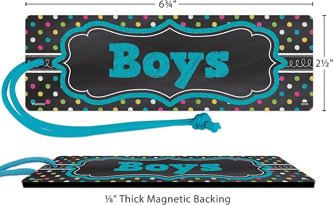 Teacher Created Resources 77278 Chalkboard Brights Magnetic Boys Pass