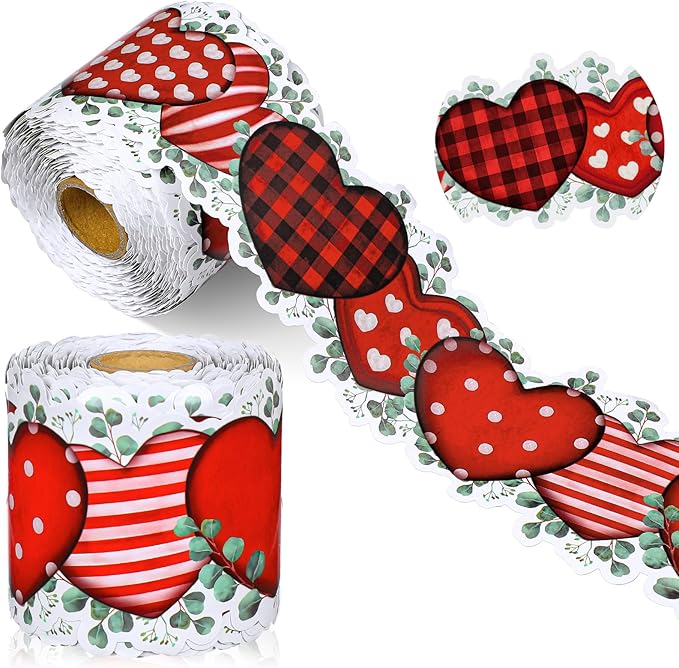 Dispowreath 68.9 Feet Valentine‘s Day Bulletin Board Border Decoration Heart Shaped Bulletin Board Trim Red Pink Love Heart Border Roll for Party Classroom Chalkboard Wall Decor (Classic Style)