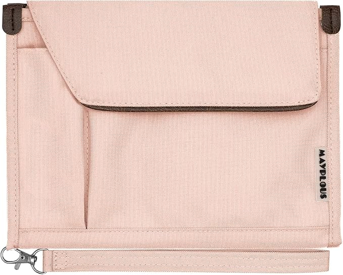 A5 Conference Folder Business Organiser Bag Notepad Carrying Case Document Case A5 Portfolio Organiser Portfolio Binder with Zip (Sweet Pink)
