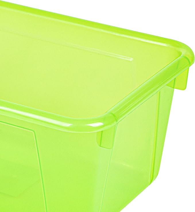 Storex Small Cubby Bin, 12.2 x 7.8 x 5.1 Inches, Candy Green, 5-Pack (62477U05C)