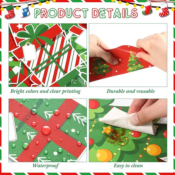 86 Pcs Christmas Bulletin Board with Christmas Tree Borders Christmas Xmas Gift Boxes Cutouts Winter Holiday Classroom Bulletin Board for Classroom Decoration School Home Holiday Party