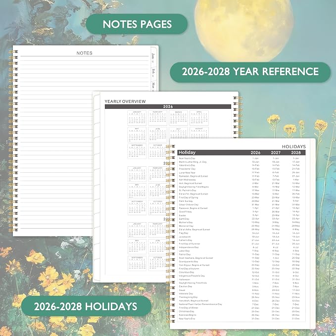 Monthly Planner 2026-2028 - Planner 2026-2028, Jul. 2026 - Jun. 2028, Monthly Planners 2026-2027 with Tabs, 9" x 11", Twin-wire Binding, Back Pocket, Note Pages