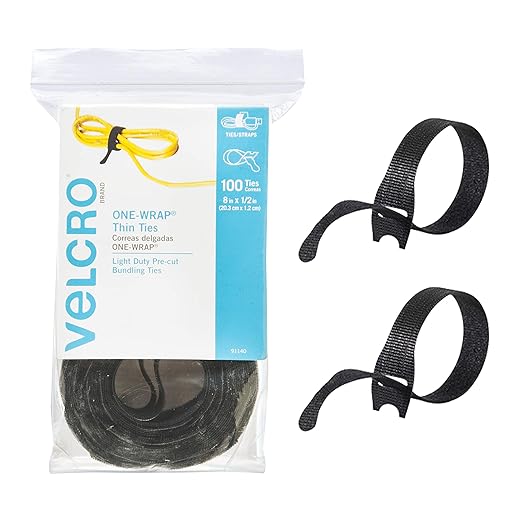 VELCRO Brand Extreme Outdoor Mounting Tape & ONE-WRAP Cable Ties & – 30 ft Sticky Back Hook and Loop Fasteners