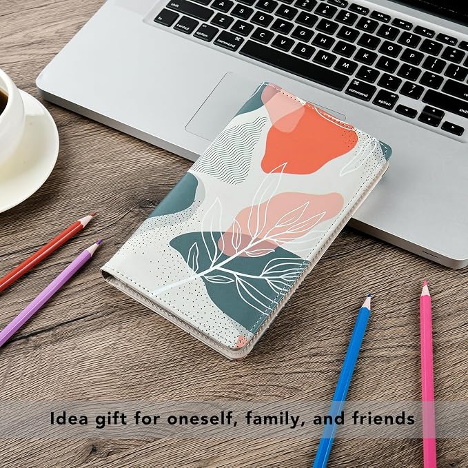Leather Professional Business Card Holder Organizer Book - 300 Card Capacity Premium PU Folder with Soft Cover, Name Card Credit Cards Binder for Men/Women, Desert Leaf