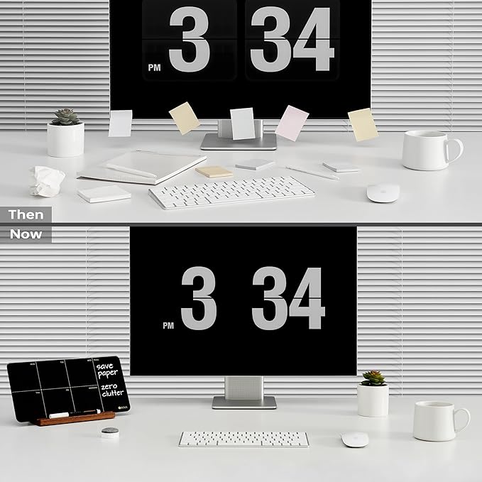 Desktop Black Glass Weekly Planner Dry Erase Whiteboard with Detachable Wood Stand,Small Portable Week Calendar to Do List White Board 12x6 for Office, Home, Schools, Marker&Eraser Included, Yeoux