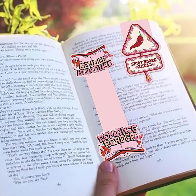 Smutty Magnetic Bookmarks for Women, 9 Pcs Funny Spicy Book Mark Clips, Cute Pink Magnet Book Marks for Reading, Smutty Romance Merch Gifts for Christmas Valentine