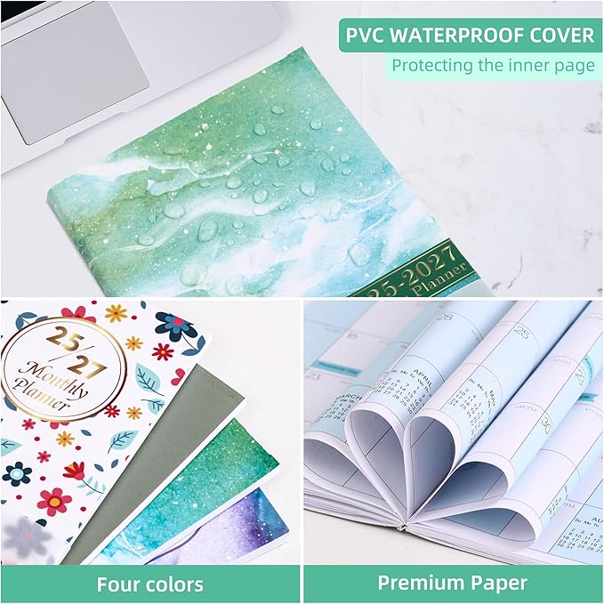 Planner 2026-2027 Pocket Monthly Planner 2 Year Small Size Mini planner Academic With Daily Quotes Hardcover Agenda Book Perfect Organizer for Purse,Planning, Organizing, and Office Use -1pcs Starry Sky Green