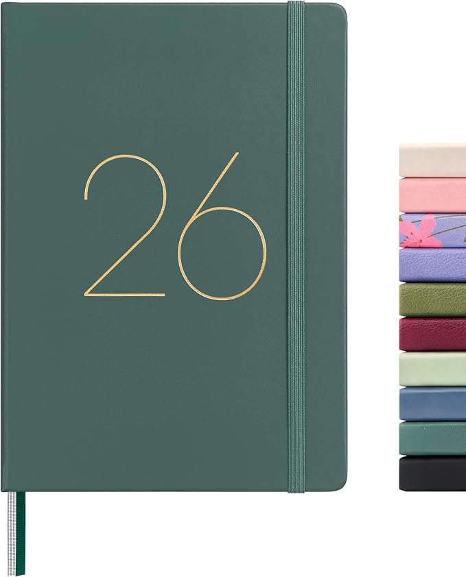 And Per Se 2026 Planner, 15 Months Hardcover Daily, Weekly & Monthly Planner, A5 size, 100GSM Thick Paper, Back Pocket, 5.7" x 8"(Forest Green)