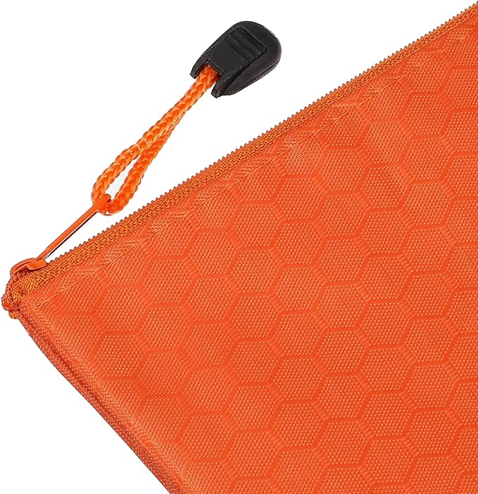 PATIKIL Waterproof Zipper File Bags, 10 Pack A4 Size Document Pocket Storage Organizer Pouch for Travel Office Supply, Orange