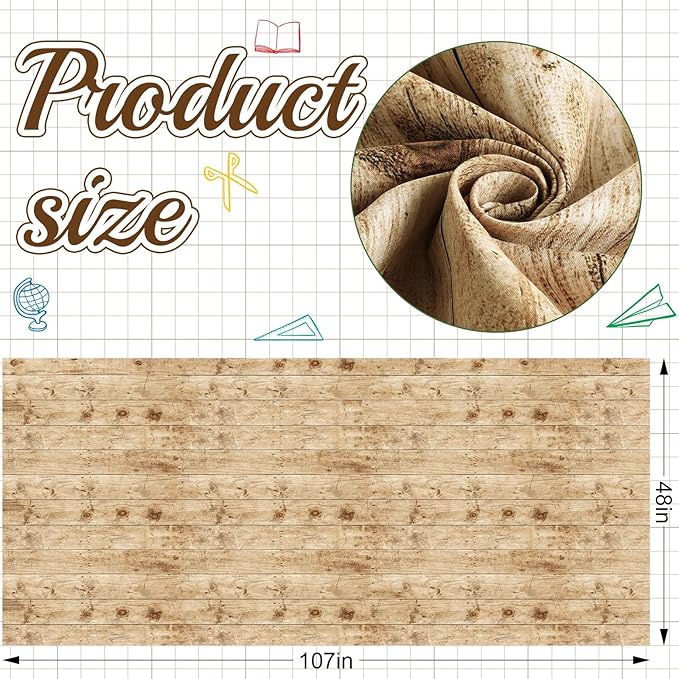 Mindsoft Bulletin Board Paper 48'' x 107'' Class Boards for Classroom Bulletin Boards Everyone is Welcome Classroom Board Decor Pillows Curtains Crafts(Rustic Wood,2 Pcs)