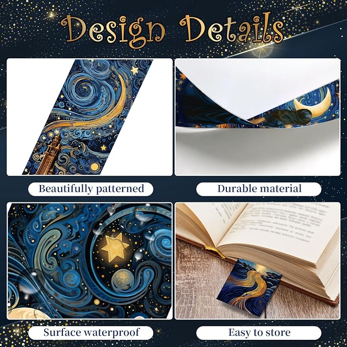 Anseal 12 PCS Celestial Bookmark, Bookmarks for Book Lovers, Bulk Bookmarks for Men, Unique Book Mark for Reading for Boys, Girls, Students, Classroom Gifts, School Prize, Reading Present