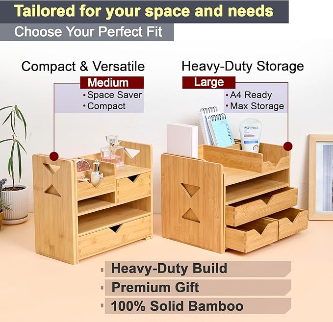 Pandorama Bamboo Desk Organizer (Medium)
