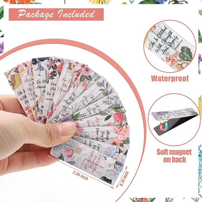 WSICSE 144 Pcs Christian Floral Bible Gifts Set Bulk, Religious Scripture Notebooks Verses Bookmarks Bible Quote Pens Organza Bags for Inspirational Bible Gifts for Office School