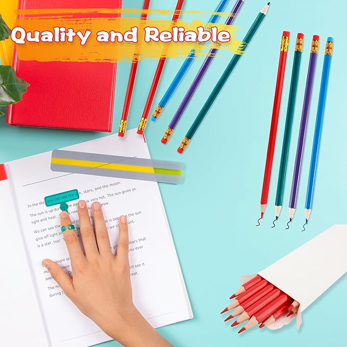 96 Pcs Colored Pencils with Eraser Pre Sharpened Pencils Erasable Wood Checking Pens #2 HB Correcting Pens for School Office Supplies Grade Map Check Test Drawing Editing (Red, Green, Blue, Purple)