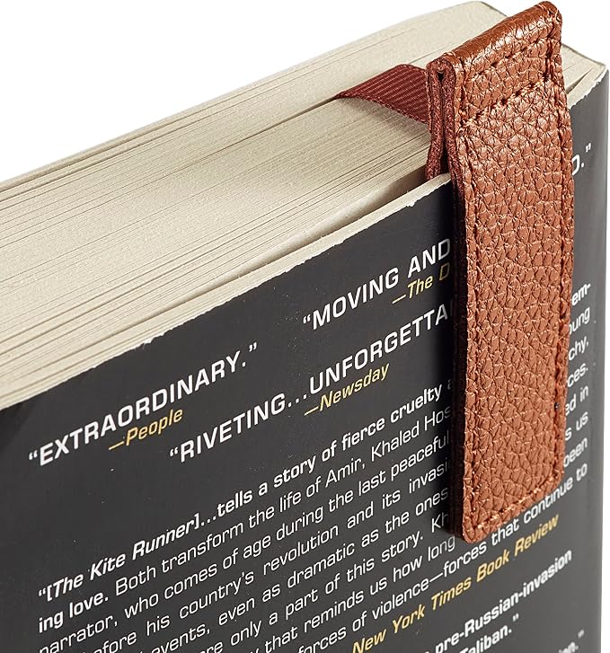 Superior Essentials Magnetic Bookmark-Genuine Leather, Single Long Ribbon Bible Bookmark for Book Lovers-Amplify Your Love for Books with Our Elegant Ribbon Page Marker (Coffee Brown, 3PC)
