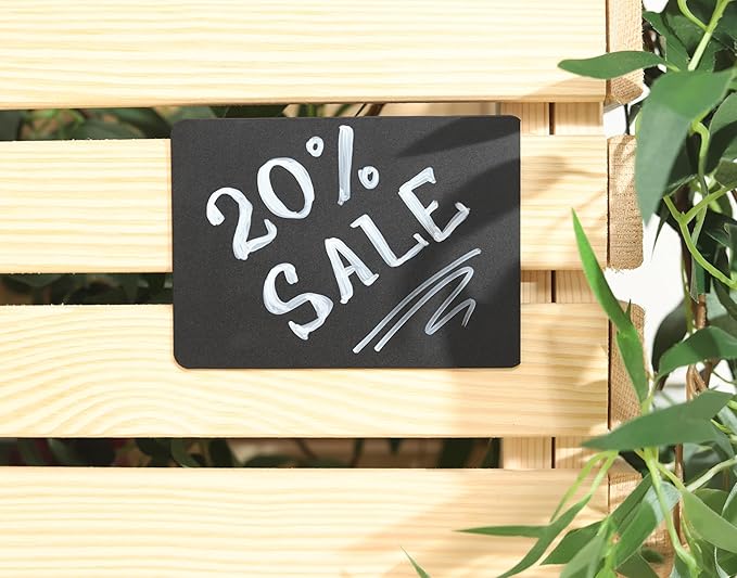 Set of 10 Self Adhesive Small Chalkboard Signs 3x4 inches - Food Signs for Party Buffet, Mini Chalkboard Sign, Food Display Card, Kitchen Tabletop Chalkboards, Standing Menu Boards for Wedding