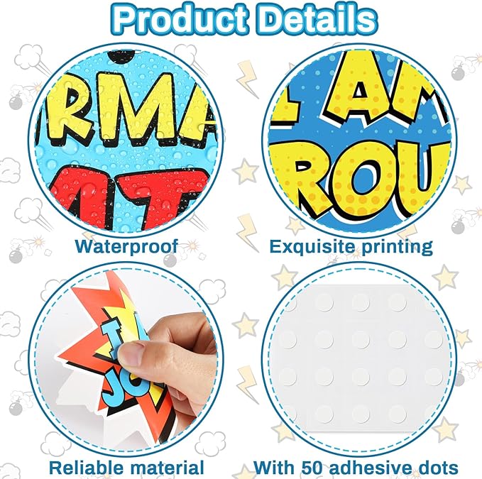 Hero Affirmation Station Bulletin Board Set Hero Positive Bulletin Board for Classroom Growth Mindset Decoration Inspirational Motivational Accent Cutouts for Home School Teacher Wall Mirror Supply