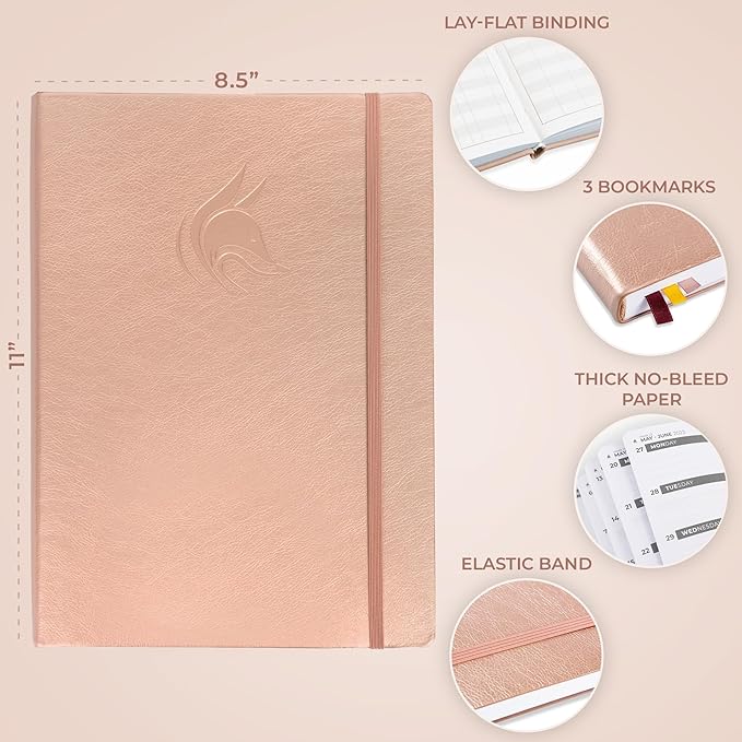 Clever Fox Planner PRO Dated (Jan 2026–Jan 2027) Weekly & Monthly Life Planner to Increase Productivity, Time Management and Hit Your Goals – Organizer, Gratitude Journal – A4 Size (Rose Gold)