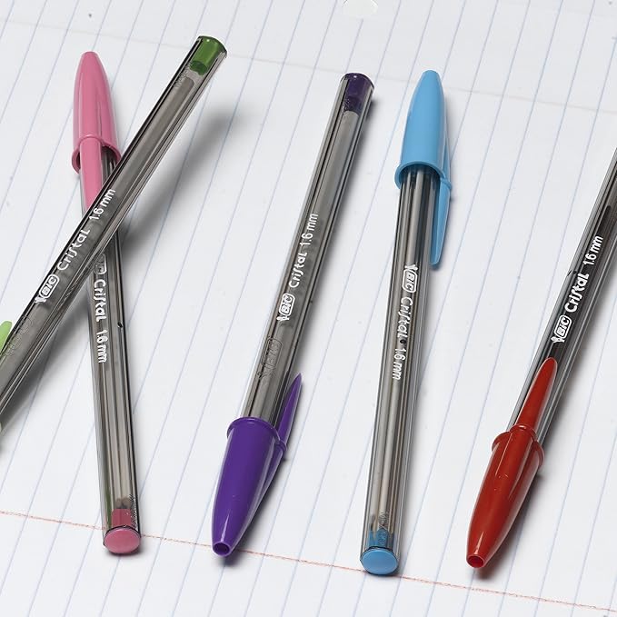 BIC Cristal Xtra Bold Ballpoint Pens,Bold Point (1.6mm) For Vivid And Dramatic Lines,Assorted Colors,Perfect Ink Pens,24 Count (Pack of 2)