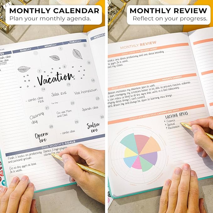 Clever Fox Planner PRO 2nd Edition – Undated Weekly Agenda Planner for Setting Goals, Tasks & Time Management – Life Organizer with To-do Lists & Habit Trackers – Large Format, 8.5x11″ (Turquoise)