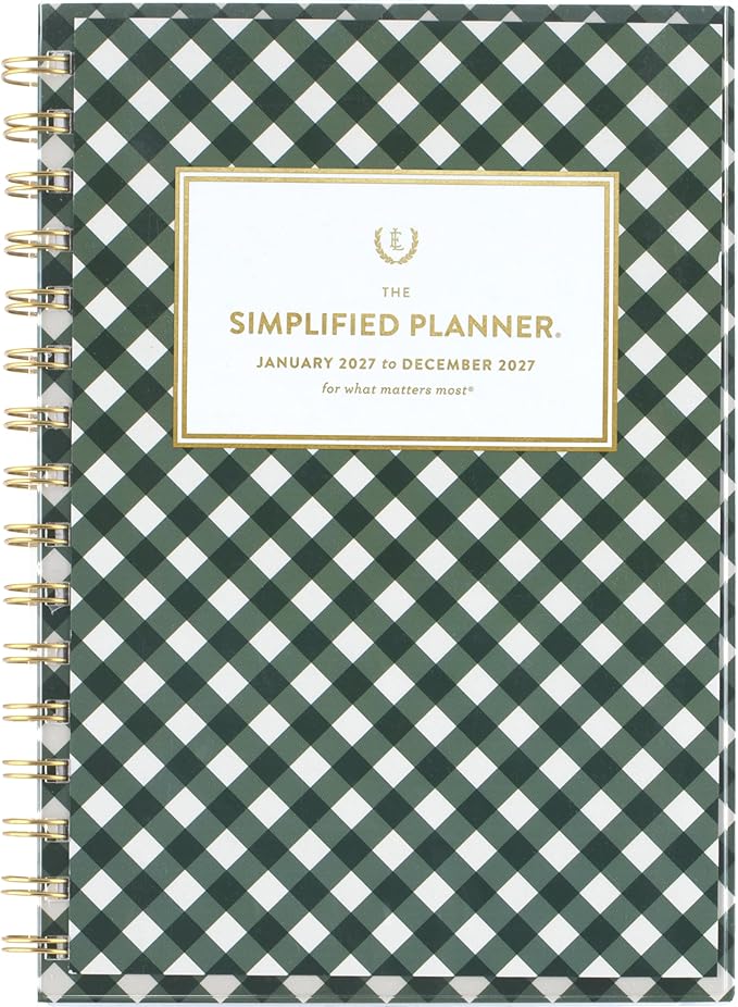 AT-A-GLANCE 2027 Planner, Simplified by Emily Ley, Weekly & Monthly, 5.5" x 8.5", Camp Gingham (EL58-201-27)