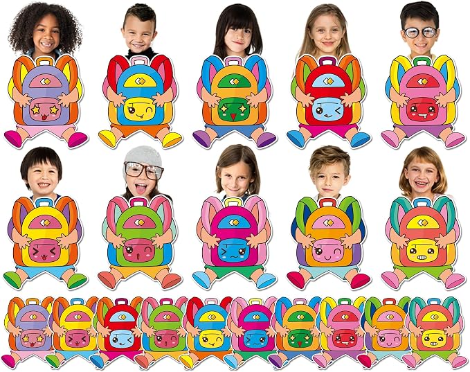 gisgfim 80Pcs Backpack Cutouts Back to School Decorations Bulletin Board Colorful School Bag Paper Cut-Outs Classroom Decor for Boy Girl DIY Craft Photo Wall Kindergarten Preschool Party Favor Supply