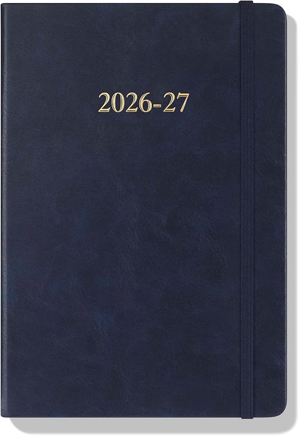 Wykeham's Executive 2026-27 Daily Journal Planner – Customization Available – Mid-Year Academic Diary (Royal Blue, 8.5"×5.5")