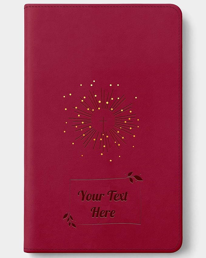 Personalized NLT Bible with Engraved Name, Aurora Cranberry Thinline Reference Edition, Faux Leather, New Living Translation