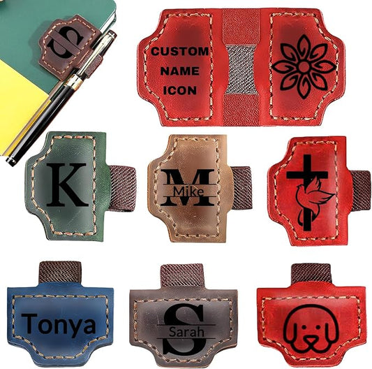 Custom Bookmark with Pen Holder Magnetic Leather Bookmarks Magnetic Leather Pen Holder Bookmark Personalized Bookmarks for Reading Women