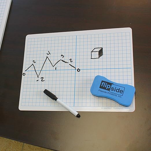 Flipside Products 9" x 12" Two-Sided XY Axis Dry Erase Learning Mat, Flexible, Education Learning, Graph, Economical - 12 Pack