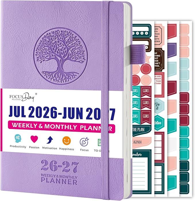 2026-2027 Weekly and Monthly Academic Planner Calendar, July 2026 - June 2027, 5.8" x 8.3", Soft Cover Daily Agenda Planner with Inner Pocket, 100GSM Paper, Office Desk Accessories and School Supplies