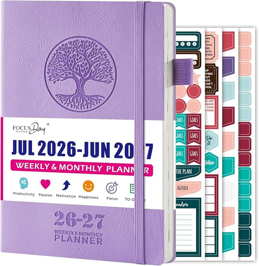 2026-2027 Weekly and Monthly Academic Planner Calendar, July 2026 - June 2027, 5.8" x 8.3", Soft Cover Daily Agenda Planner with Inner Pocket, 100GSM Paper, Office Desk Accessories and School Supplies