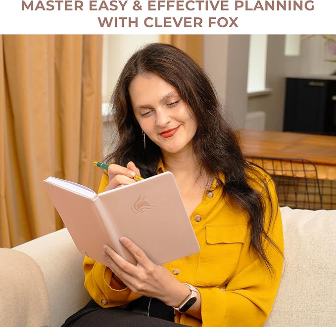 Clever Fox Planner Schedule – Undated Weekly & Monthly Life Planner with Time Slots, Appointment Book & Daily Organizer, A5 (Rose Gold)
